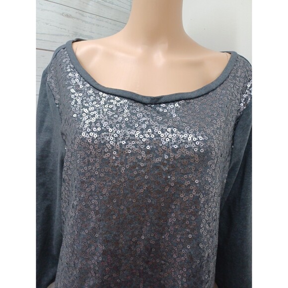 OLD NAVY Womens Sequined Stretch Sheath Dress XL Gray Long Sleeve - Picture 2 of 10